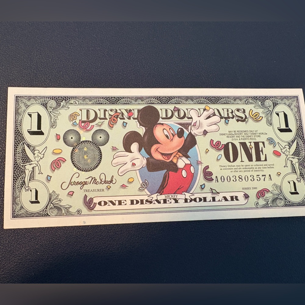 Disney 2000 Collectible Dollar with Mickey Mouse and Epcot!